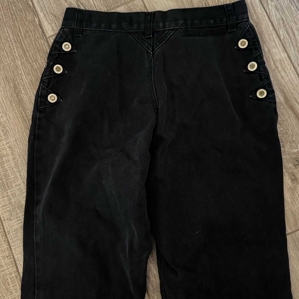 Black Vintage Lawmans with Button Accents